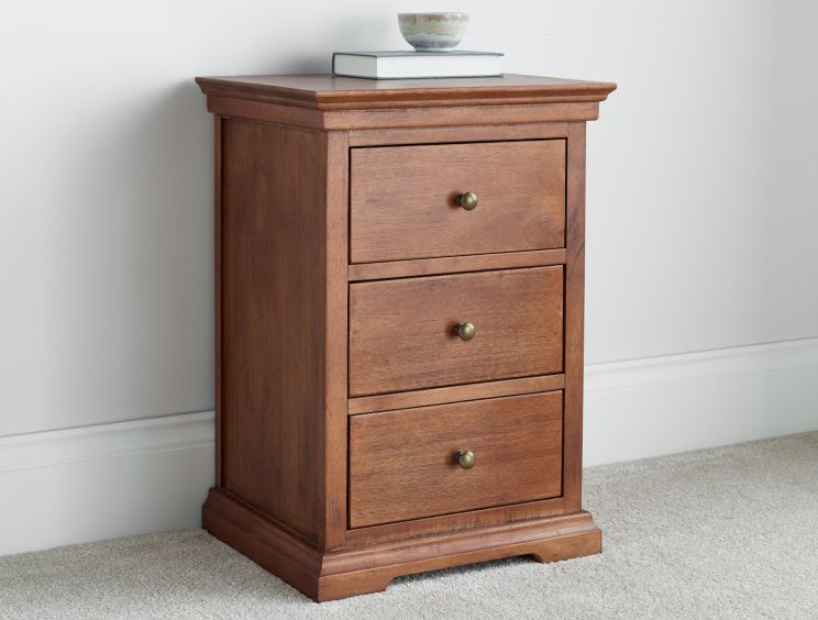 Toulon Mahogany 3 Drawer Bedside Only