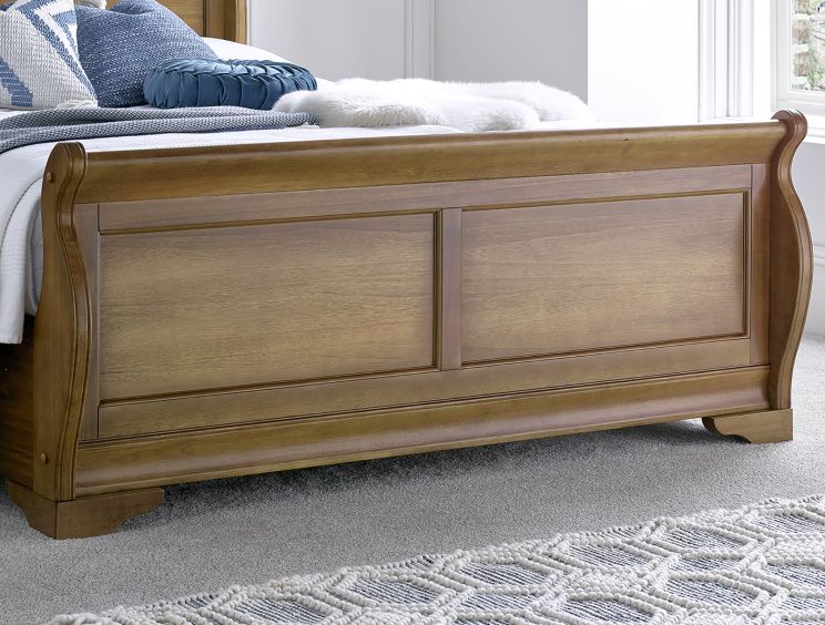 Wooden sleigh bed frame cheap king size