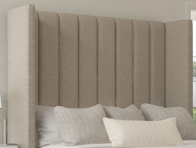 Lola Classic Non Storage Trebla Flax King Size Base and Headboard