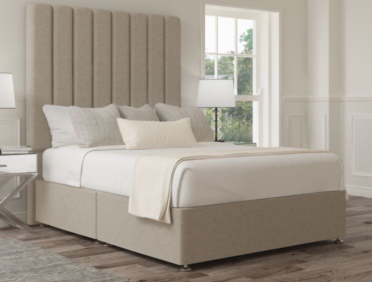 Esme Classic Non Storage Trebla Flax Super King Size Base and Headboard