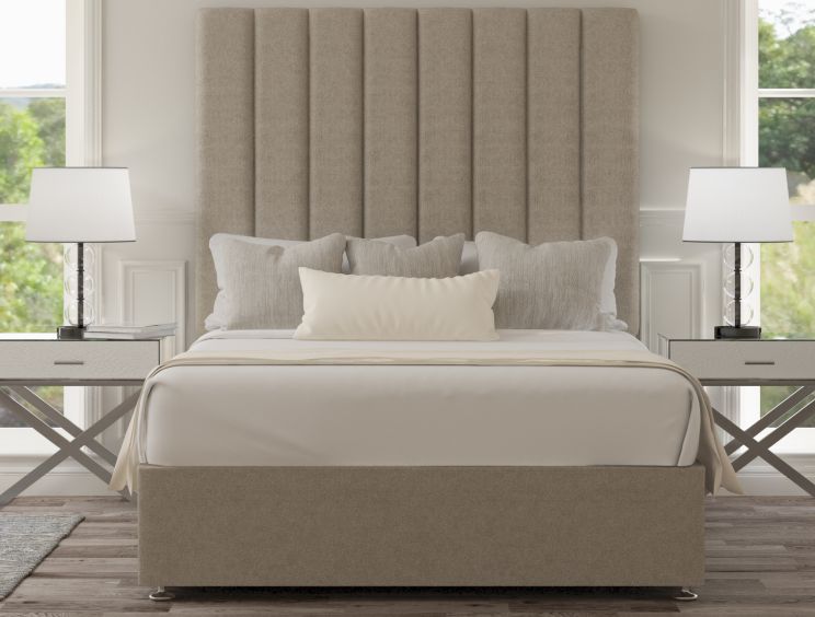 Esme Classic Non Storage Trebla Flax Double Base and Headboard