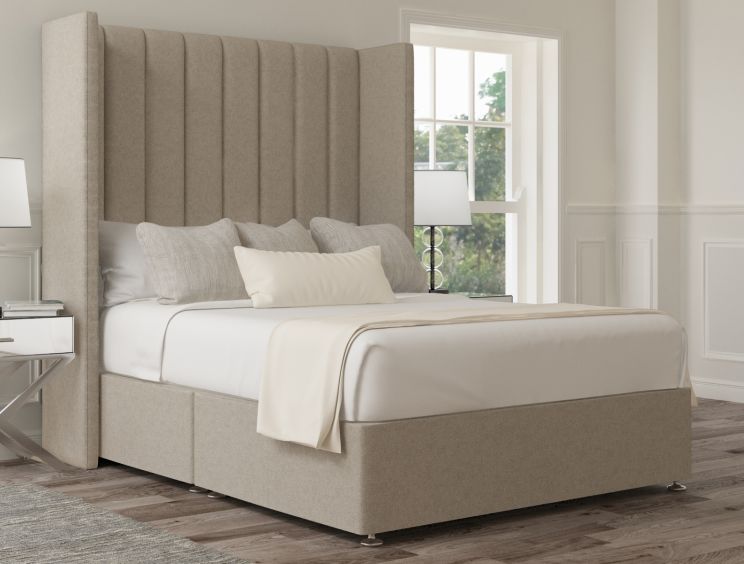 Lola Classic Non Storage Trebla Flax King Size Base and Headboard