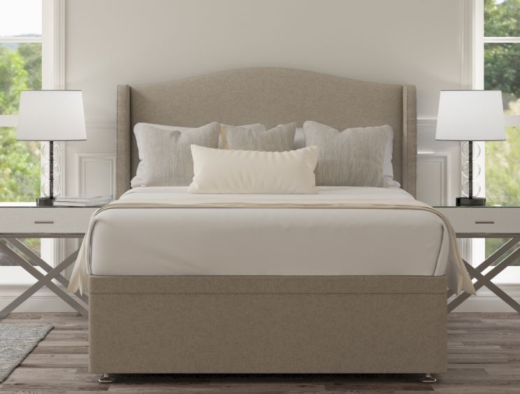 Mabel Ottoman Double Trebla Flax Headboard & Base