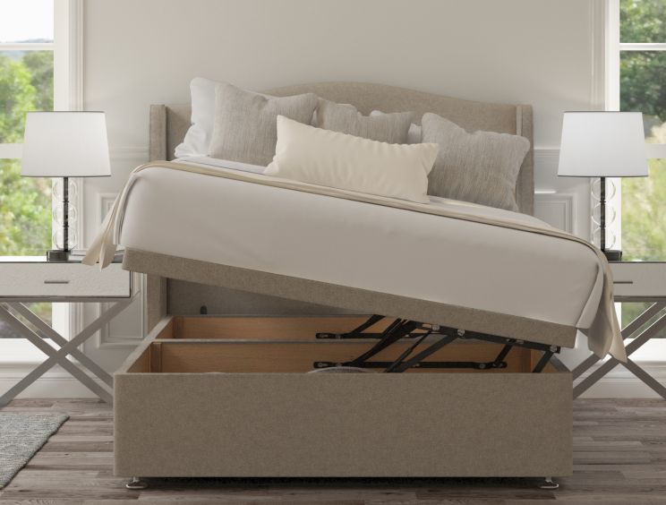 Mabel Ottoman King Size Trebla Flax Headboard & Base
