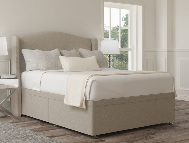 Mabel Ottoman Super King Size Trebla Flax Headboard & Base