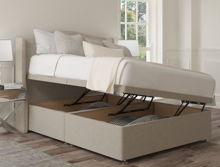 Mabel Ottoman Super King Size Trebla Flax Headboard & Base