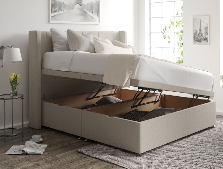 Aurelia Ottoman Double Trebla Flax Headboard & Base