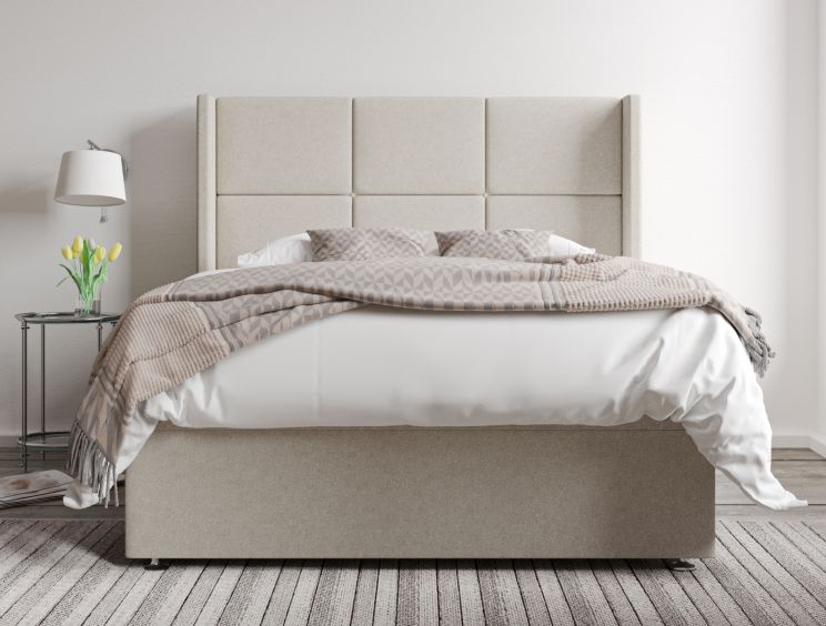Jane Ottoman Double Trebla Flax Headboard & Base Only
