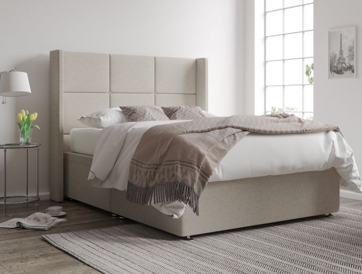 Jane Ottoman Double Trebla Flax Headboard & Base Only