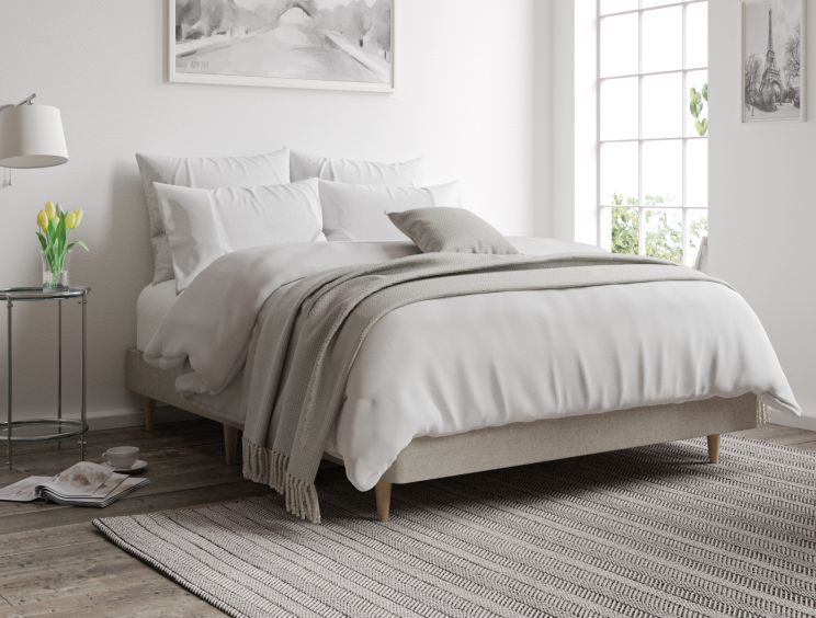 Classic Shallow Upholstered Trebla Flax Double Base Only