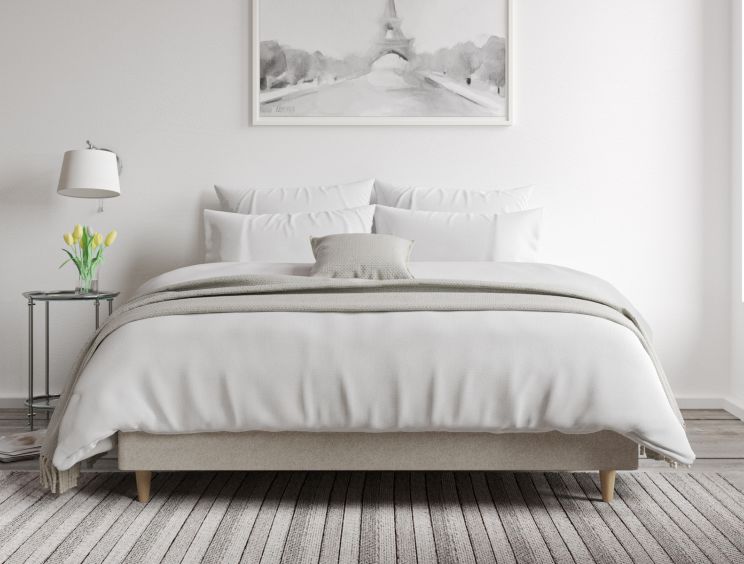 Classic Shallow Upholstered Trebla Flax Double Base Only