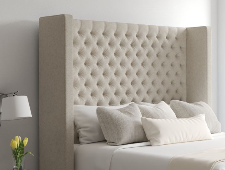 Emma Ottoman Super King Size Trebla Flax Headboard & Base