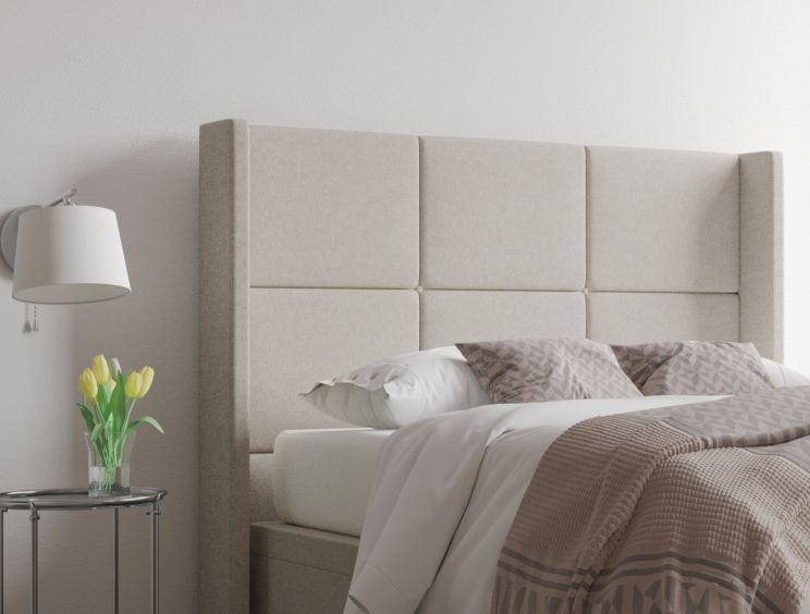Jane Ottoman Double Trebla Flax Headboard & Base Only