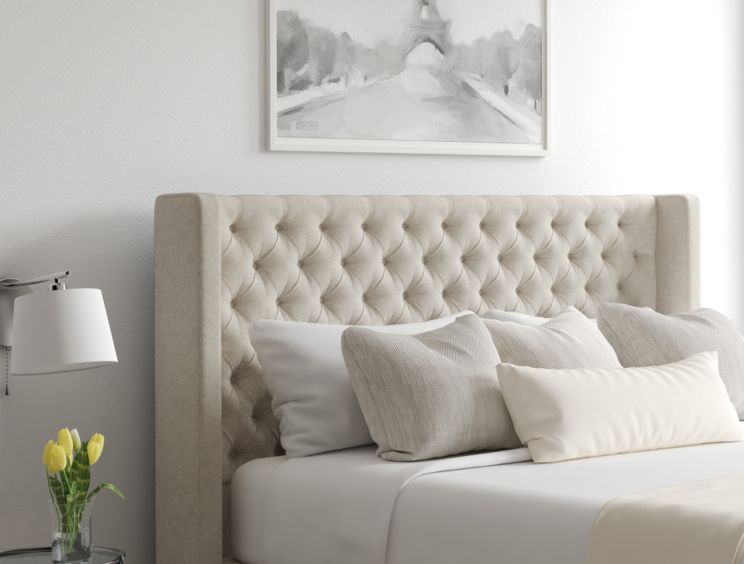 Bella Ottoman Super King Size Trebla Flax Headboard & Base