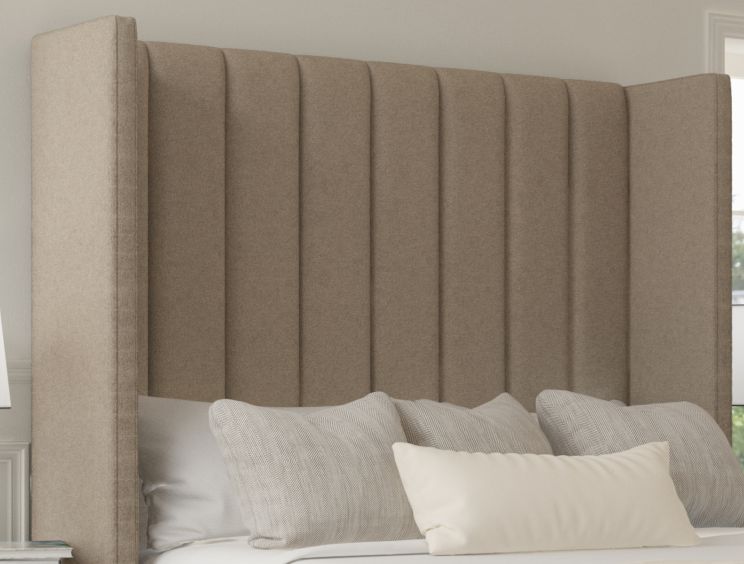 Lola Classic Non Storage Trebla Stone Super King Size Base and Headboard