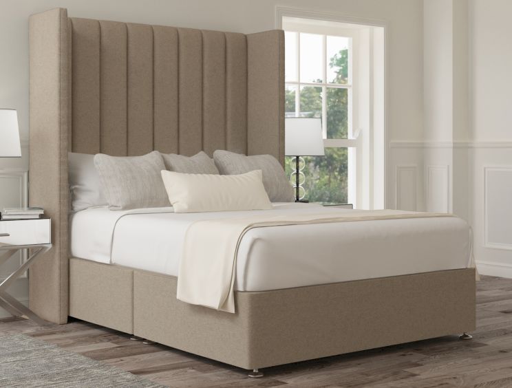 Lola Classic Non Storage Trebla Stone Super King Size Base and Headboard