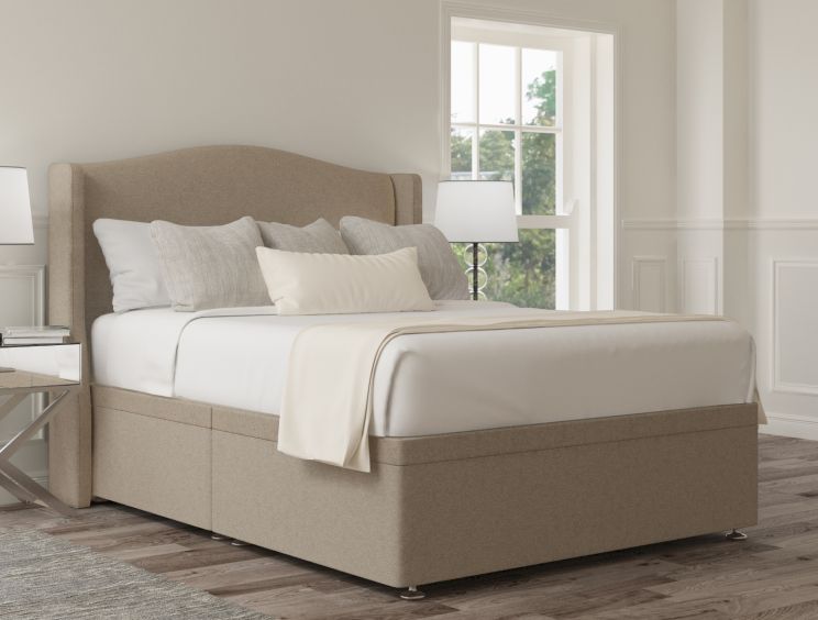 Mabel Ottoman King Size Trebla Stone Headboard & Base
