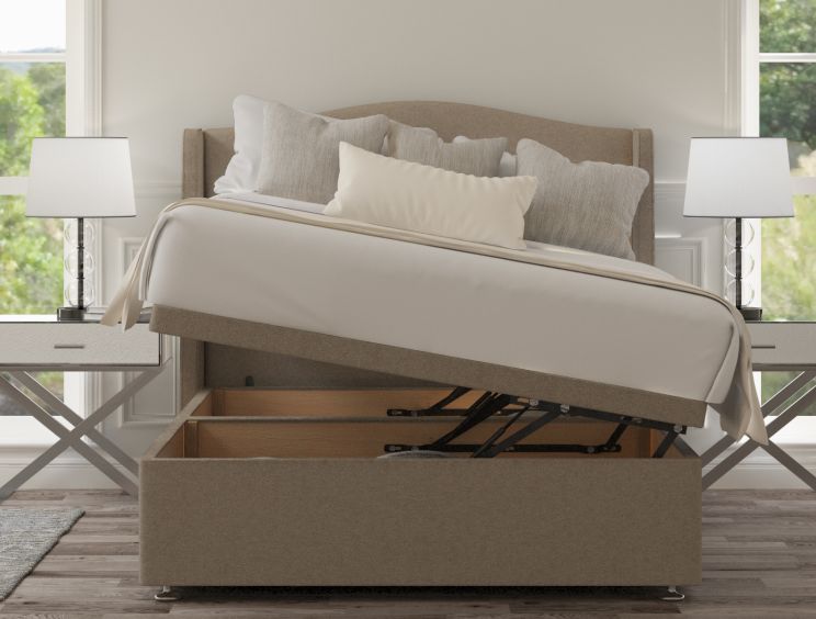 Mabel Ottoman King Size Trebla Stone Headboard & Base