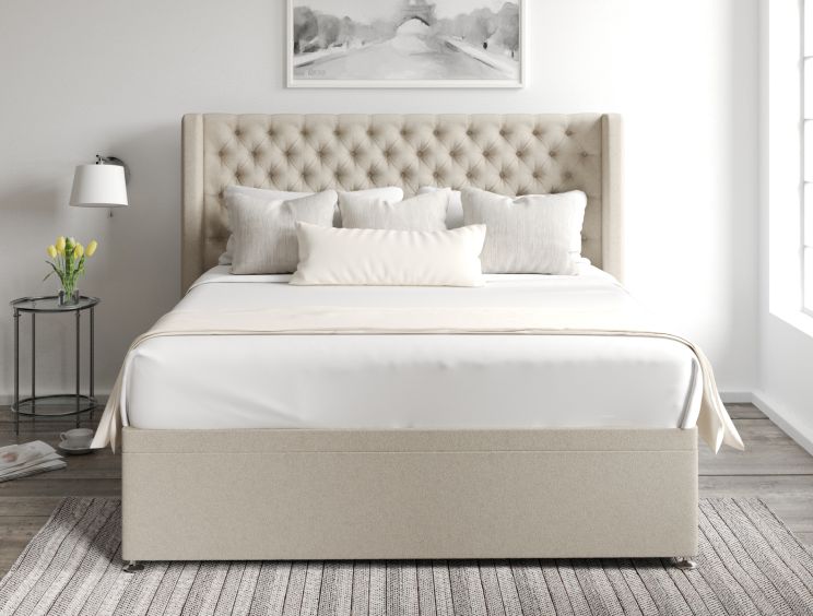 Bella Ottoman Double Trebla Stone Headboard & Base