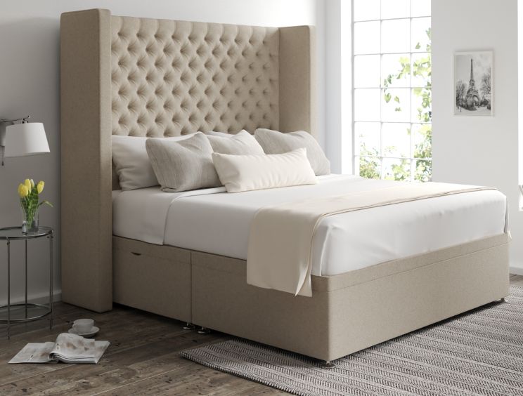 Emma Ottoman King Size Trebla Stone Headboard & Base