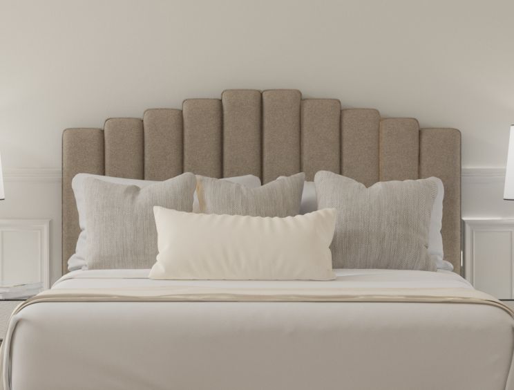 Quinn Trebla Stone Upholstered Strutted Super King Size Headboard Only