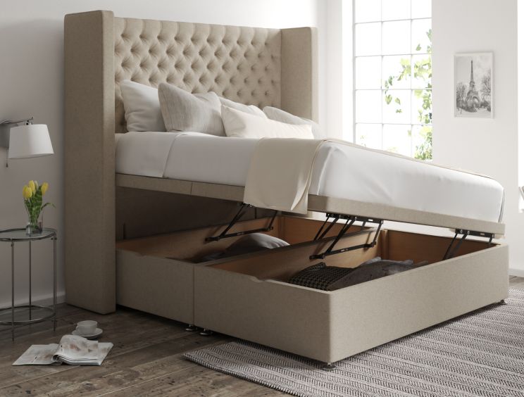 Emma Ottoman Double Trebla Stone Headboard & Base