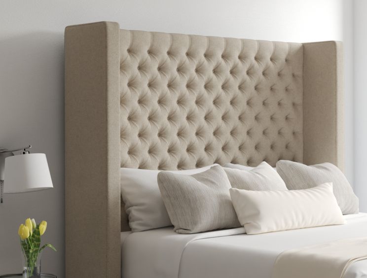 Emma Ottoman King Size Trebla Stone Headboard & Base