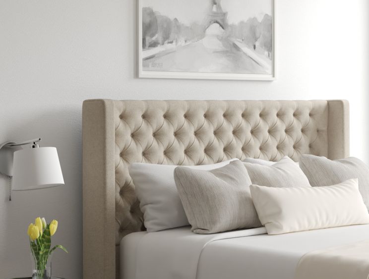 Bella Ottoman Double Trebla Stone Headboard & Base