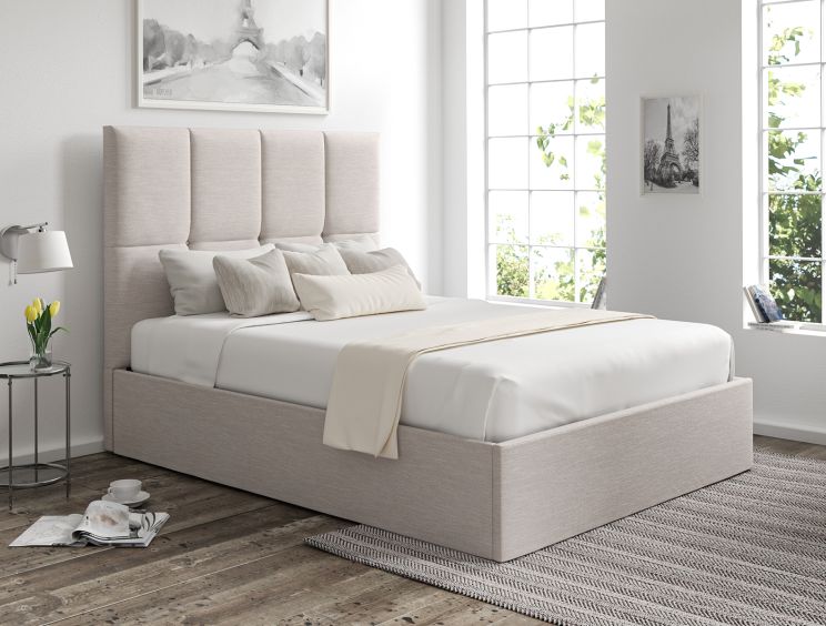 Turin Linea Fog Upholstered Ottoman Super King Size Bed Frame Only