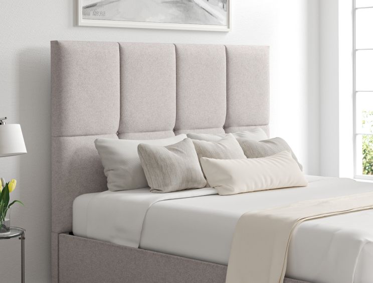 Turin Trebla Chalk Upholstered Ottoman Double Bed Frame Only