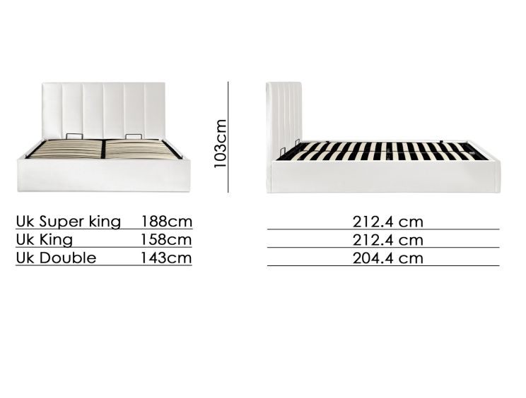 Valencia Cloud Double Ottoman Bed Frame