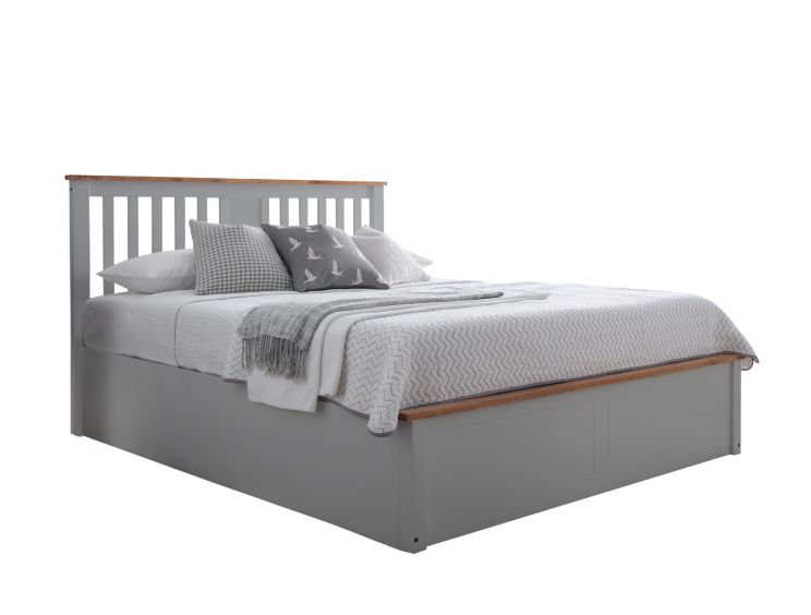 Verona Ottoman Bed - Grey - Double Bed Frame Only