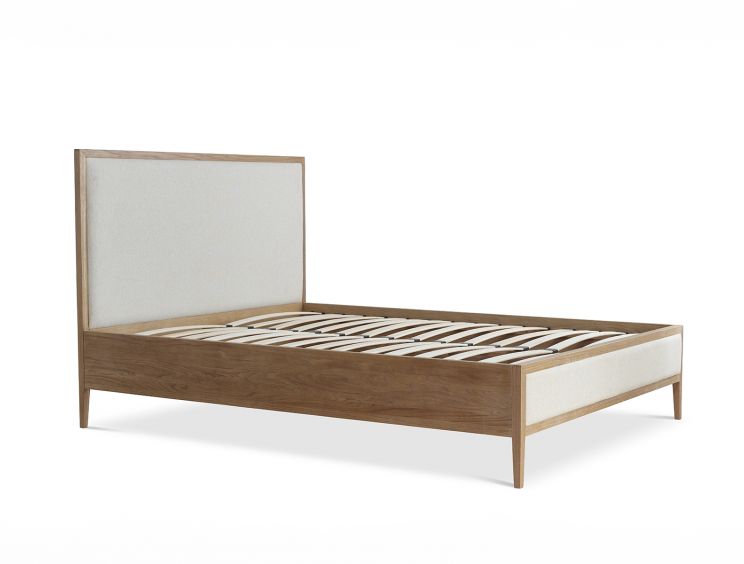 Versailles Oak Upholstered Bed - King Bed Frame Only