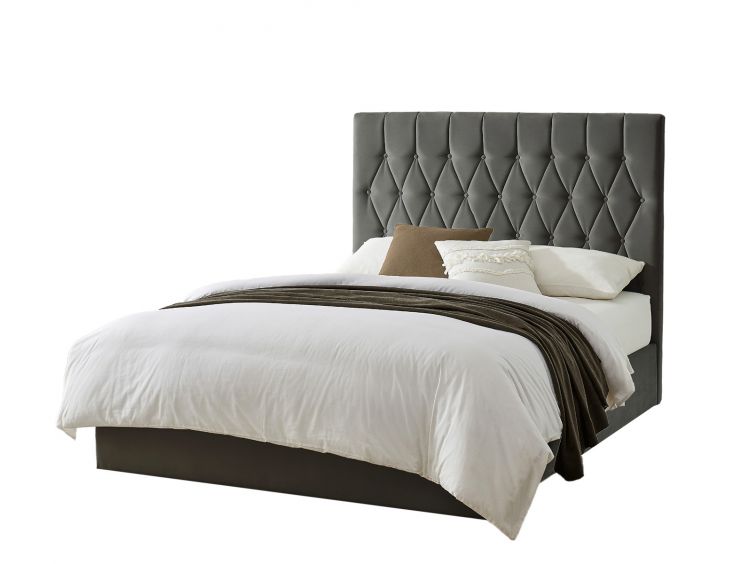 Waldorf Dark Grey Upholstered Ottoman Storage Single Bed Frame Only
