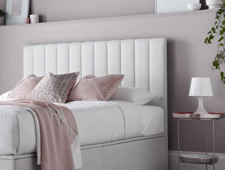Tufted bed frame sales white