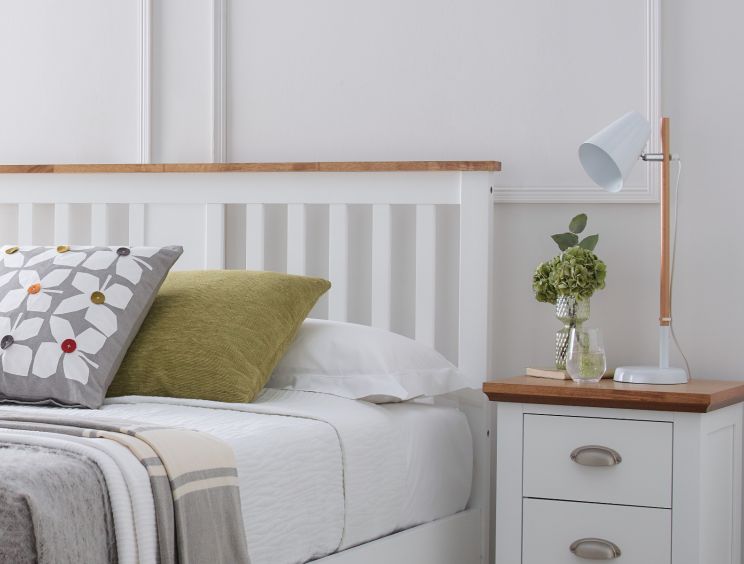 White oak outlet ottoman bed