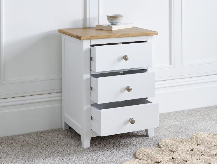 Wilmslow White 3 Drawer Bedside Only