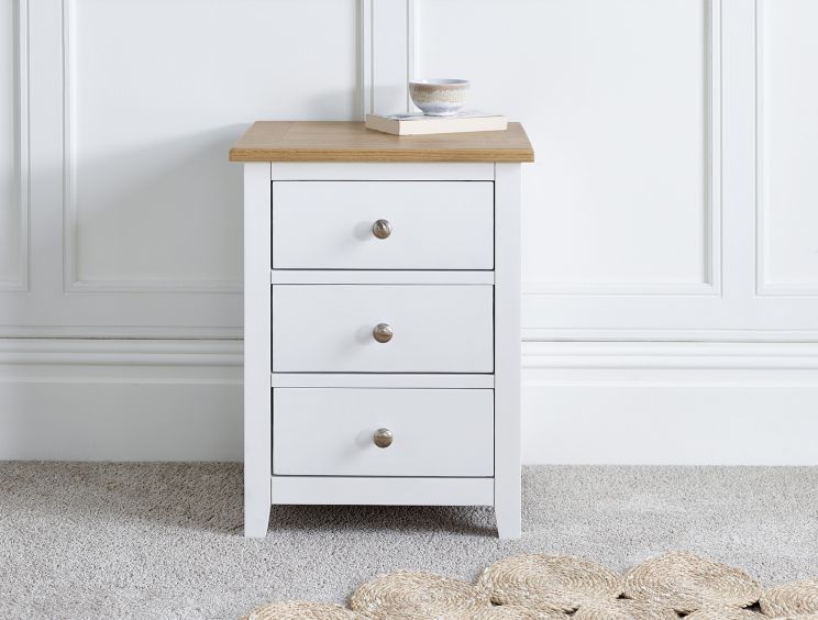 Wilmslow White 3 Drawer Bedside Only