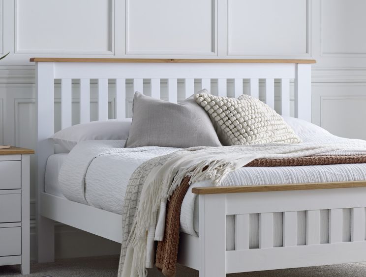 Wilmslow White Wooden Double Bed Frame Only