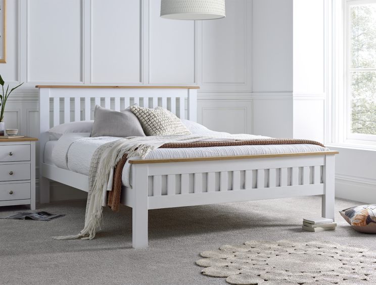 Wilmslow White Wooden King Size Bed Frame Only