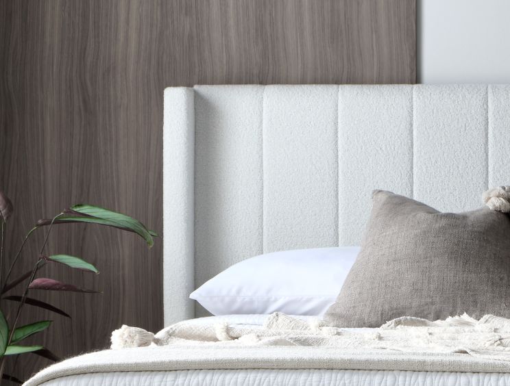 Wilson Cream Upholstered Ottoman King Size Bed Frame