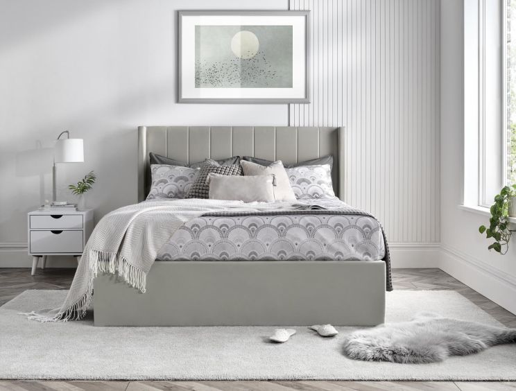 Wilson Pebble King Size Upholstered Ottoman Bed Frame