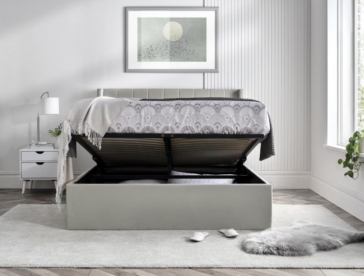 Wilson Pebble Upholstered Ottoman Double Bed Frame