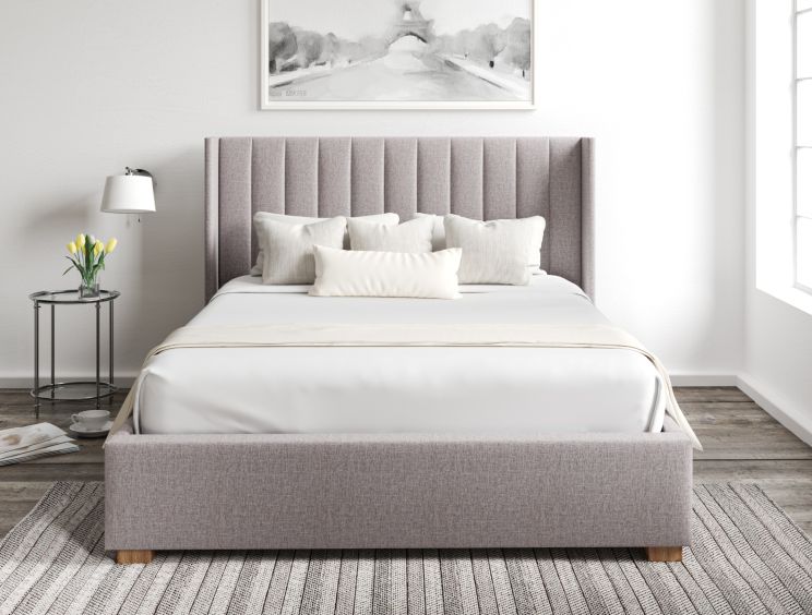 Essentials Winged Grey Ottoman King Size Bed Frame