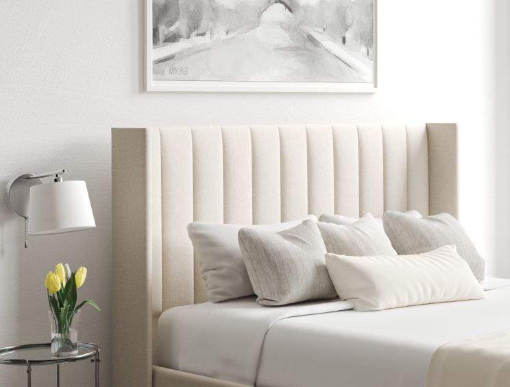 Essentials Winged Off White Ottoman Double Bed Frame