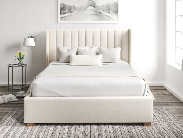 Essentials Winged Off White Ottoman King Size Bed Frame