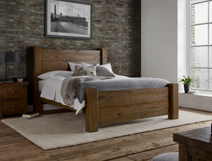 Plank Wooden Bed Frame Lfe Time4sleep, Super King Size Wooden Bed Frame Uk