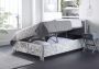 Essentials Upholstered Ottoman Silver Crush Single Bed Frame