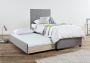 Capri Fossil Grey Upholstered Single Guest Bed Frame Only