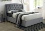 Lucia Grey Winged Upholstered Bed Frame - King Size